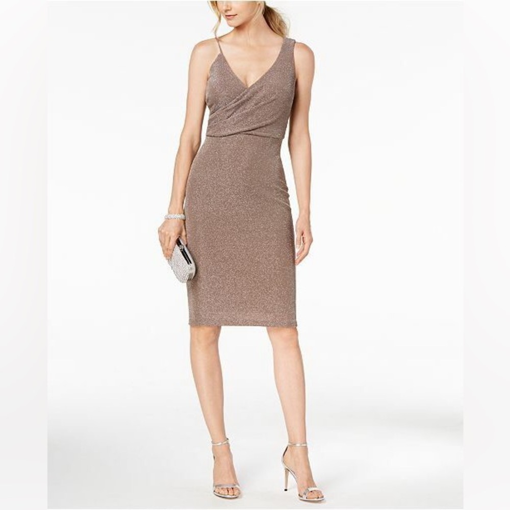 Betsy & Adam Gray Sweetheart Bodycon Dress